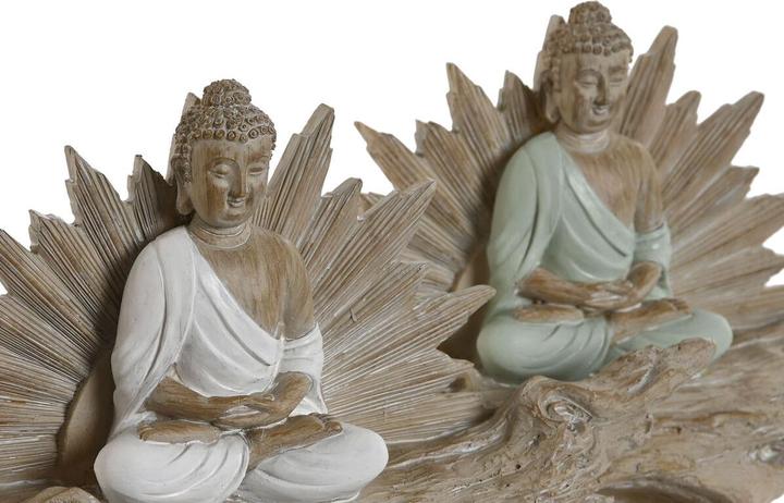 Produktbild Esprit Deko-Figur Home ESPRIT Weiss grün Buddha Orientalisch 30 x 6 x 15 cm (2 Stück)