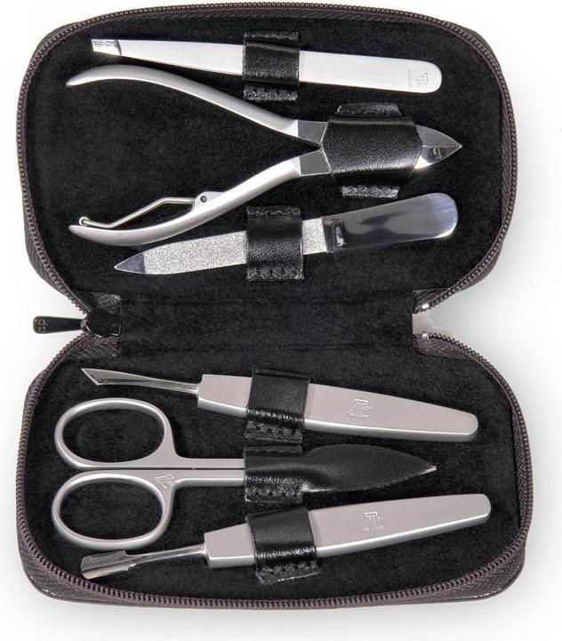 Immagine prodotto Sacher TR100R.0104 - Astuccio per manicure da 6 pezzi Set per manicure in pelle nera