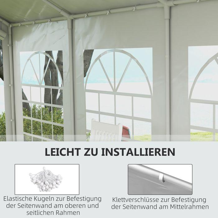 Produktbild Swisshandel24 Seitenteil mit Fenster, Seitenwand für Pavillon ca. 6 x 2 m Seitenplane Ersatzwand für Partyzelt, We (600 cm, 597 cm)