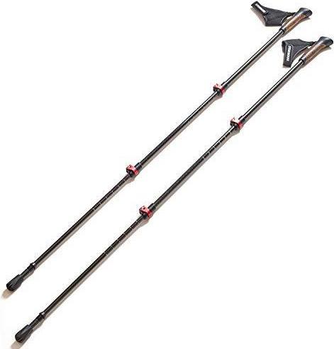 Produktbild Steinwood Carbon Nordic Walking Stöcke verstellbar mit Teleskop und Klemmverschluss mit extra Gummipuffer (135 cm)