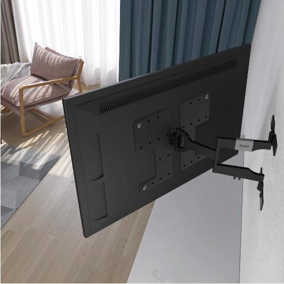 Immagine prodotto Hama Supporto a parete per TV, OLED, piatto, girevole, estensibile, 229cm (90") fino a 50kg (Muro, 90", 50 kg)