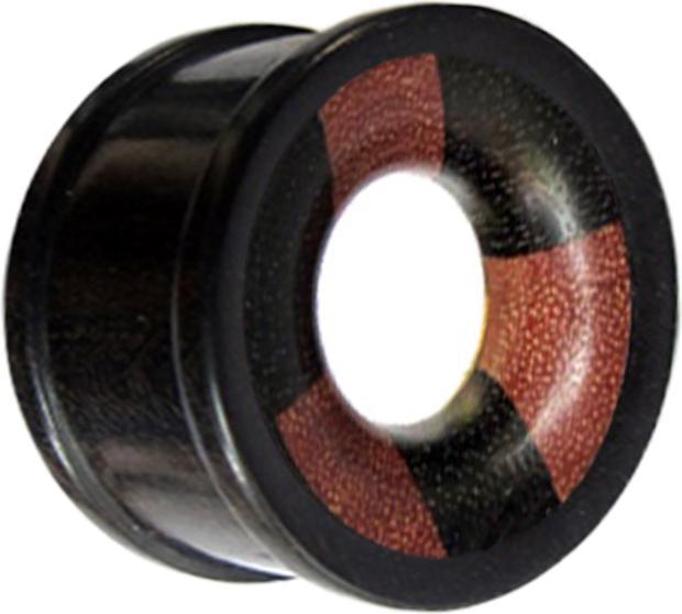 Produktbild Star Piercing Tunnel mit zwei Schichtholz dunkel Einlage aus Arang Holz (ohne Messing, Organisch)