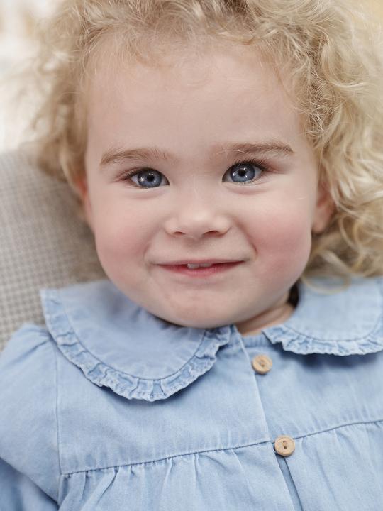 Image du produit Vertbaudet Blouse bébé en denim léger personnalisable (80)