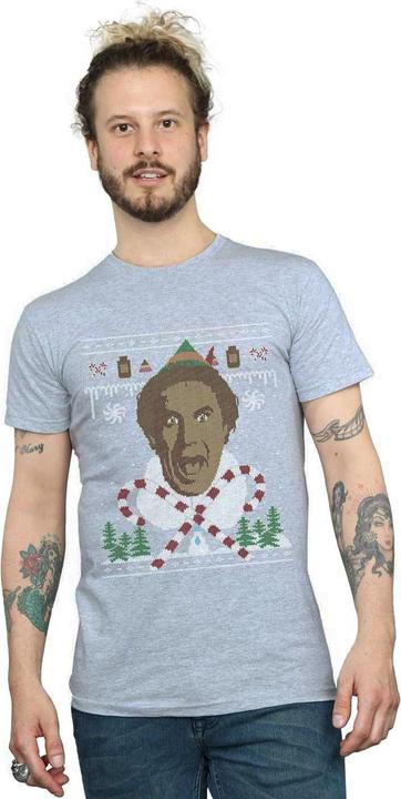 Actual product image Elf Mens Christmas Fair Isle T-Shirt (XXL)
