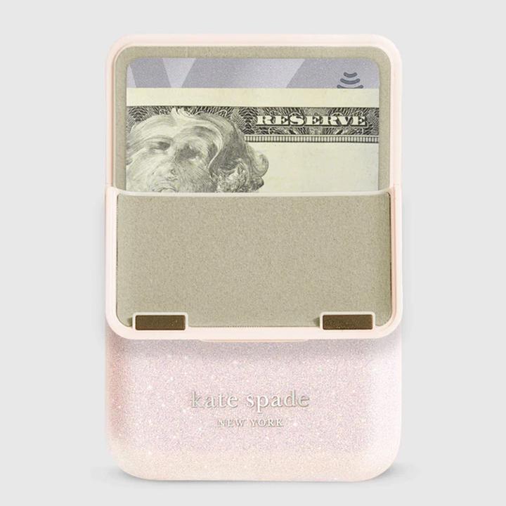 Actual product image Kate Spade MagSafe Flip Wallet – Magnetische Geldbörse (That Sparkle Pink)