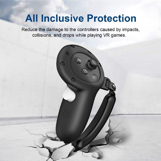 Actual product image MU Classic Meta Quest 3 / 3S controller silicone grip protective cover with wrist mount