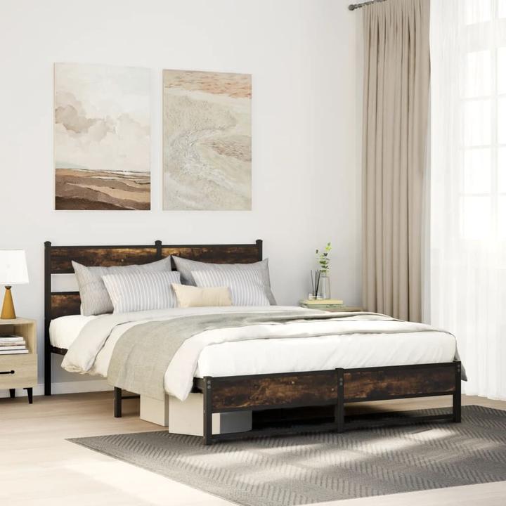Produktbild VidaXL Metallbett Bett Lattenrost Doppelbett Bettgestell ohne Matratze 140x200cm (140 x 200 cm)