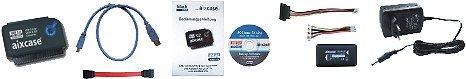 Actual product image Aixcase Multifunctional USB 3.0-to-SATA & IDE Converter for /2nd/3rd/5th SATA & IDE Devices with OTB