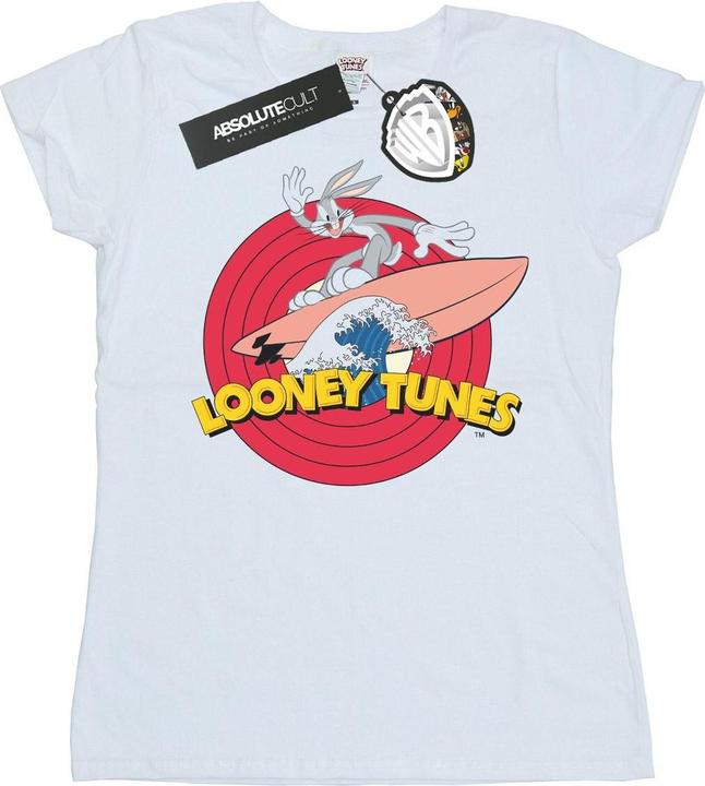 Actual product image Looney Tunes Womens/Ladies Bugs Bunny Surfing Cotton T-Shirt (L)