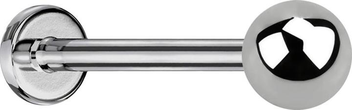 Star Piercing Micro Threadless Labret silber mit Kugel (Titan G23, ohne Messing)