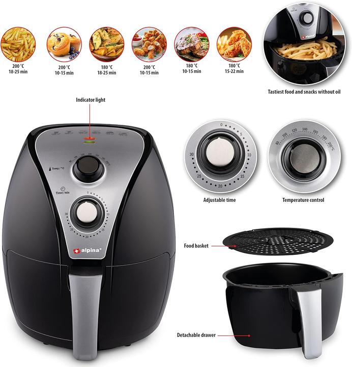 Immagine prodotto alpina Friggitrice ad aria calda 3.2L