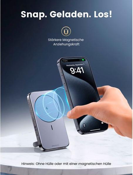 Immagine prodotto Ugreen Caricabatterie wireless (10000 mAh, 20 W, 37 Wh)