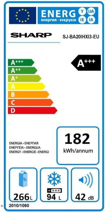 Energy Label Sharp SJ-BA20IHXI3 (360 l)