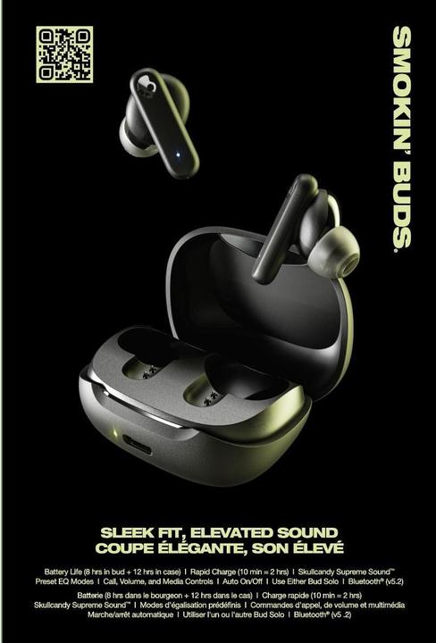 Image du produit Skullcandy Smokin Buds (pas de réduction du bruit, 8 h, Sans fil)