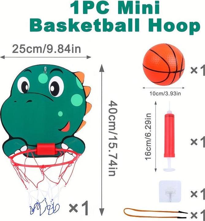 Activity Board Mini Basketballkorb Ständer Set mit Löwe, Dinosaurier, Elefant Dschungeltiere - Happy Birthday