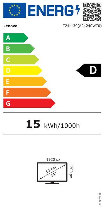 Energie-Label Lenovo ThinkVision T24d-30 (1920 x 1200 Pixel, 24")