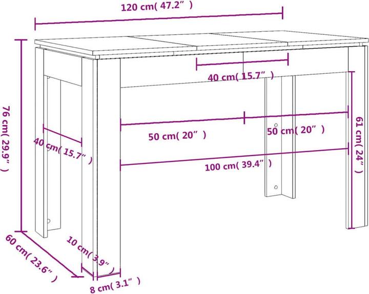 Actual product image VidaXL Leilani (120 x 60 x 76 cm)