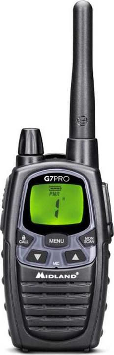 Actual product image Midland G7 Pro Single PMR + LPD radio with 16 channels (10 km)