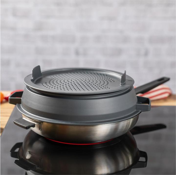 Actual product image Kuhn Rikon SMART & COMPACT Frying Pan Ø 28 cm (28 cm, Frying pan, Stainless steel)