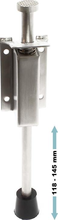 Actual product image Wiltec Stainless Steel Door Stopper, Door Locking Device with Pedal, Doorstop with 118-146mm Lifting Height