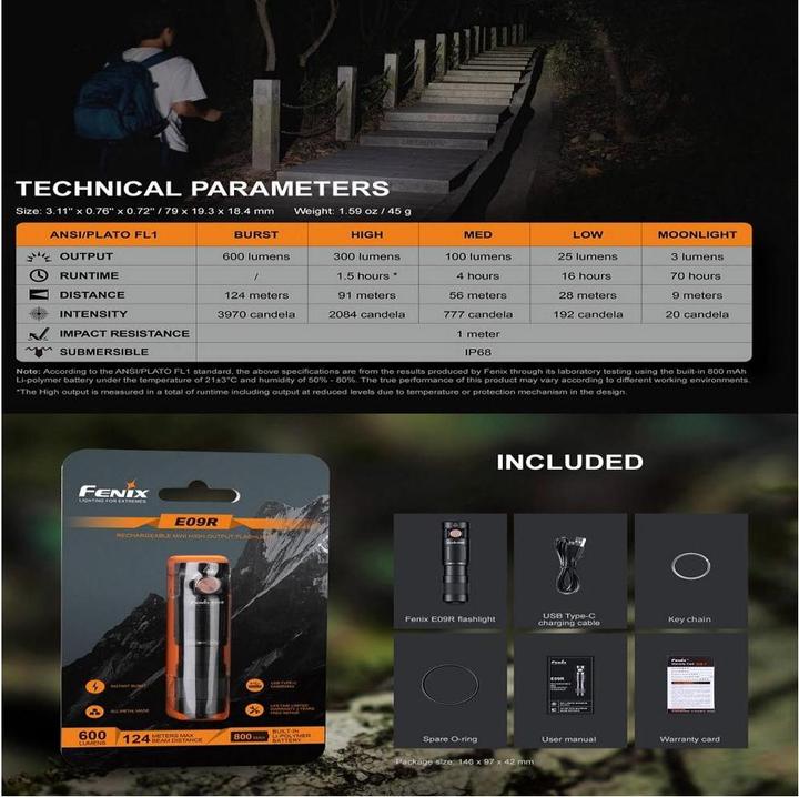 Produktbild Fenix E09R (7.90 cm, 600 lm)
