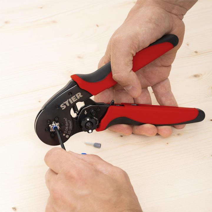 Produktbild Stier Crimpzange für Aderendhülsen Sechskant-Pressung 16 mm² (185 mm)