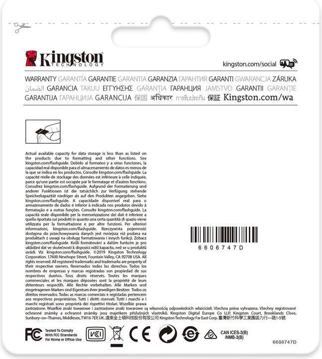 Actual product image Kingston high-endurance (32 GB, microSDHC, U1, UHS-I)