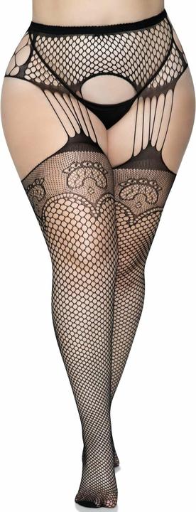 Actual product image Leg Avenue Net garterbelt stockings +