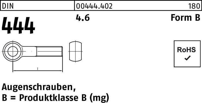 Image du produit Reyher Vis à oeil DIN 444 forme B BM 30 x 160 4.6 (5 Vis par pièce)