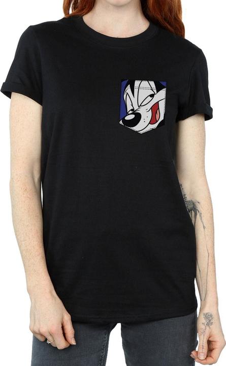 Produktbild Looney Tunes Pepe Le Pew Face Faux Pocket TShirt (M)