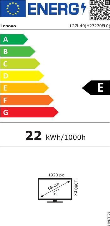 Label énergétique Lenovo L27i-40 (1920 x 1080 pixels, 27.01")