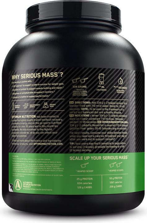Produktbild Optimum Nutrition Serious Mass (Banane, 1 Stk., 2722 g)