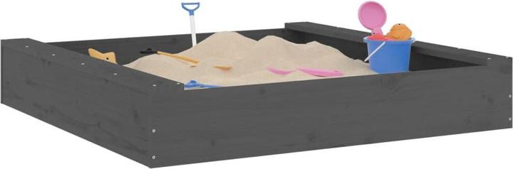 Produktbild VidaXL Sandkasten mit Sitzen Grau Quadratisch Massivholz
