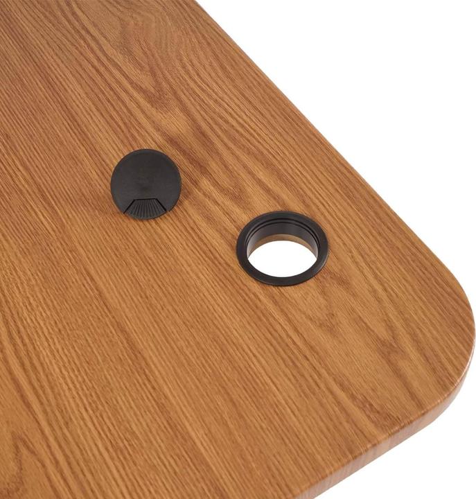 Actual product image Swisshandel24 Desk, computer table, electrically height-adjustable 160x80cm 53kg brown structure, white (160 x 80 x 121 cm)