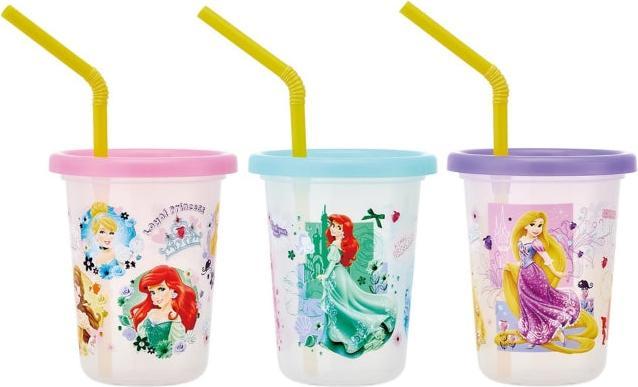 Actual product image Disney Princess drinking cup with straw (230ml) set of 3