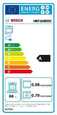 Label énergétique Bosch Hausgeräte HBF134ES0C