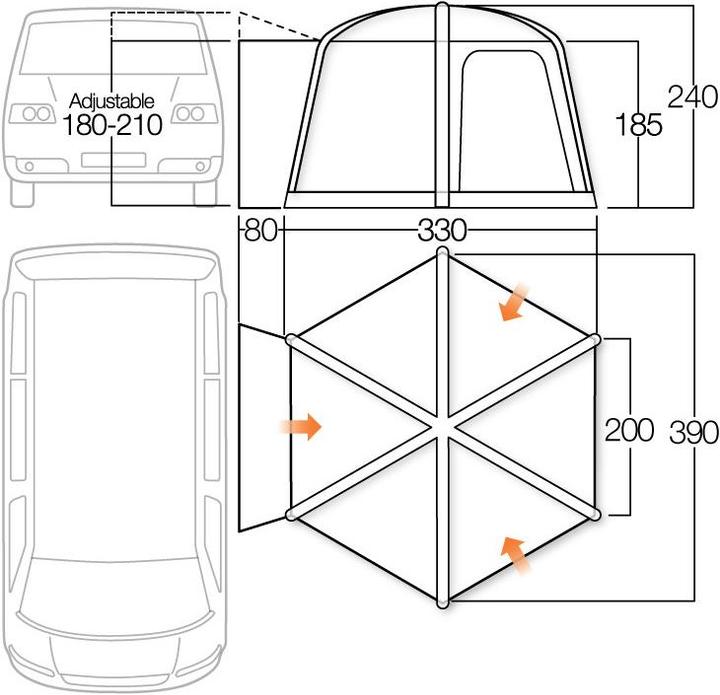Produktbild Vango Airhub Hexaway Low Drive Away Awning