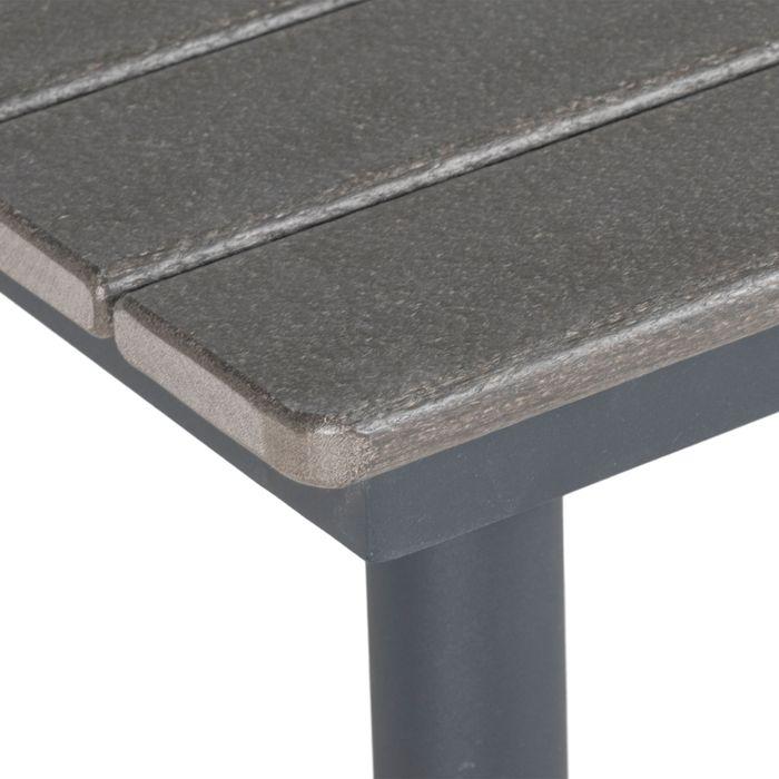 Actual product image Swisshandel24 Garden table dining table 4 persons umbrella hole slatted frame HDPE dark grey 90x90x75cm (90 cm)