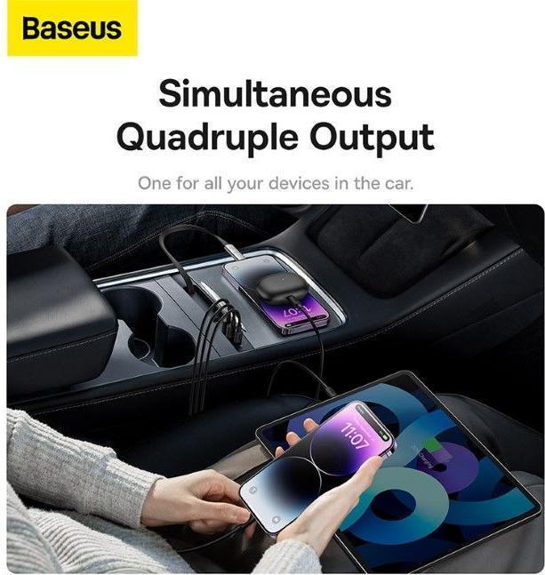 Immagine prodotto Baseus HUB USB serie T-Space per Tesla Model 3 / Y con cavo USB C integrato da 45 W - Nero