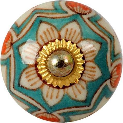 Produktbild Tranquillo Möbelgriff handgemacht, Ø 4 cm, Mehrfarbig/Gold