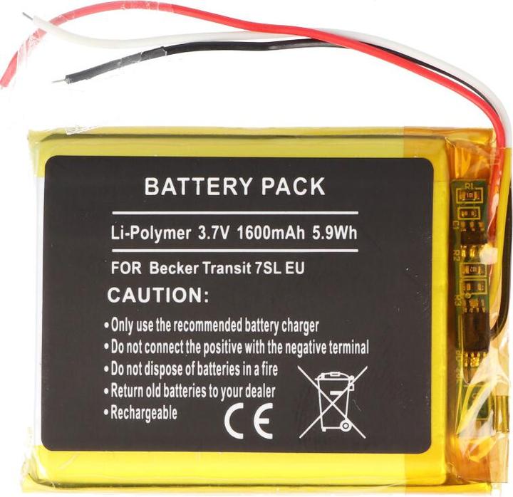 Immagine prodotto AccuCell Batteria adatta al dispositivo di navigazione Becker Transit 7SL UE Li-Polymer 3.7V 1600mAh 5.9Wh