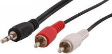 Image du produit T'nB CABLE AUDIO JACK 3,5MM VERS 2X RCA 1,2M (NOIR)