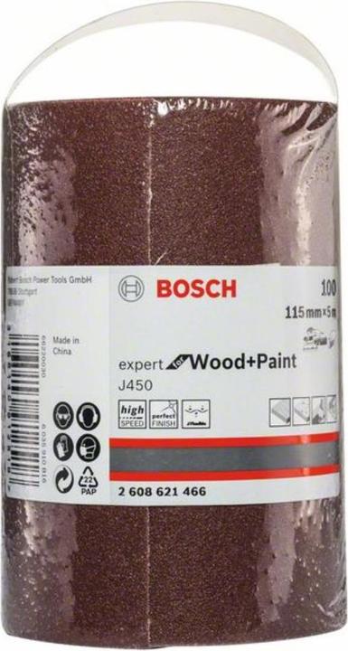 Immagine prodotto Bosch Professional Zubehör Foglio abrasivo J450 Expert per legno e vernice, 115 mm x 5 m, G100 (100)