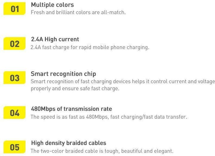 Actual product image Baseus Crystal Shine Series Fast Charging Data Cable USB to Type-C 100W 2m Blue (2 m, USB 2.0)