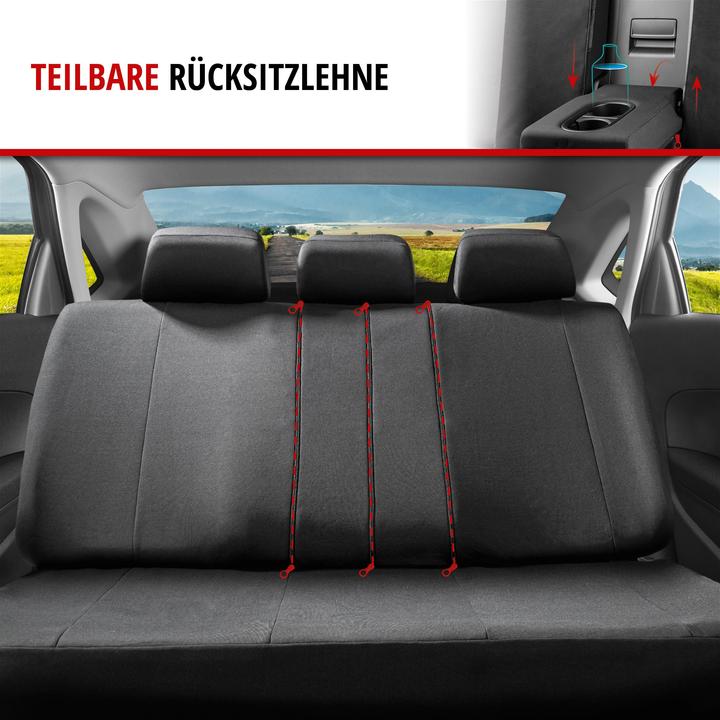 Immagine prodotto Walser Coprisedile auto ZIPP-IT Speedway, set completo di coprisedile auto con sistema di cerniere nero