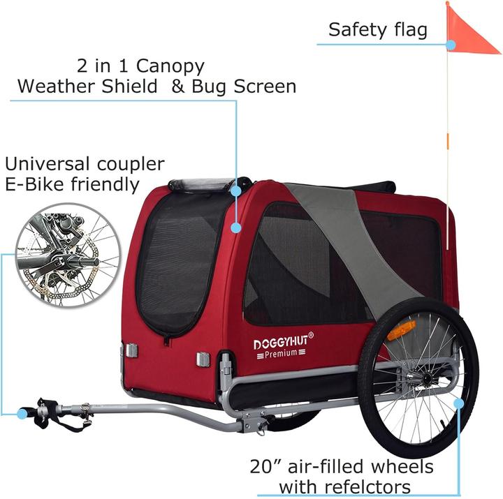 Image du produit Tiggo Premium XL Hundefahrradanhänger bis 45 kg