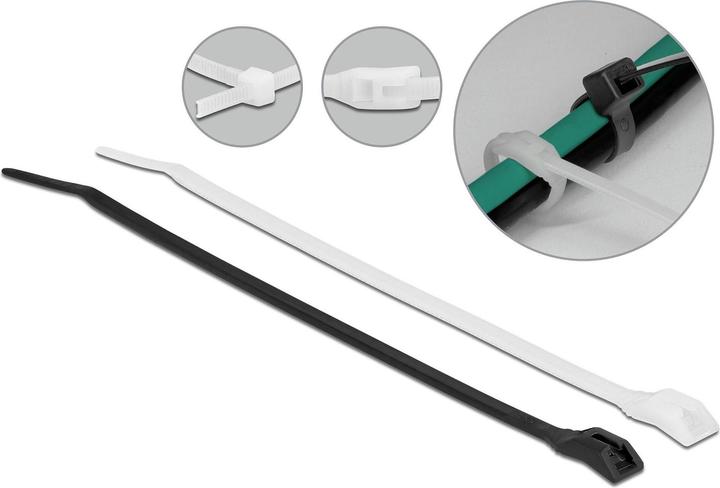 Delock Colliers de serrage à tête plate L 370 x l 7,6 mm 100 pièces (Serre-câbles en plastique, 370 mm, 100 pcs)