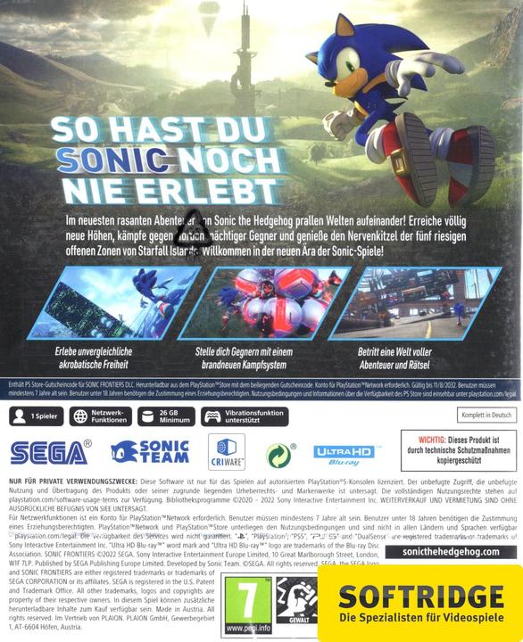 Actual product image Sega Sonic Frontiers - Day One Edition (PS5, DE)