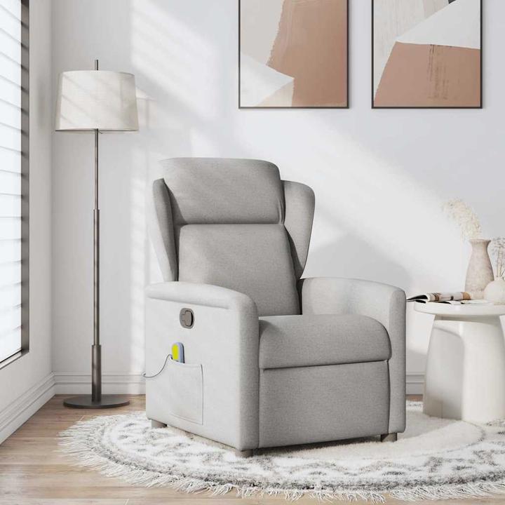 Actual product image VidaXL Massage chair cloud grey fabric