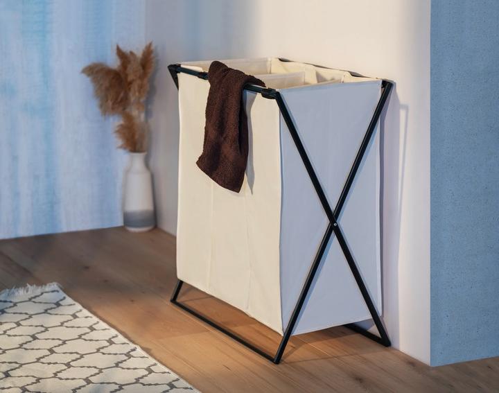 Actual product image Wenko Laundry collector Mod. Trio XL Beige with three compartments